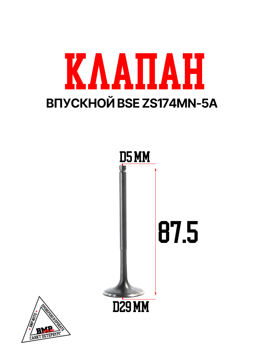 Клапан впускной BSE ZS174MN-5A (100159115)