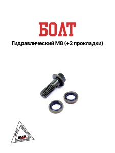 Болт гидравлический М8 (+2 прокладки)