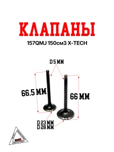 Клапаны 157QMJ 150см3 X-TECH