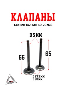 Клапаны (компл 2шт.) 139FMB 147FMH 50-70см3
