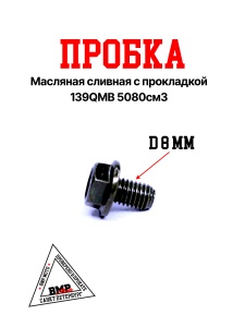 Пробка масляная сливная с прокладкой 139QMB 50/80см3