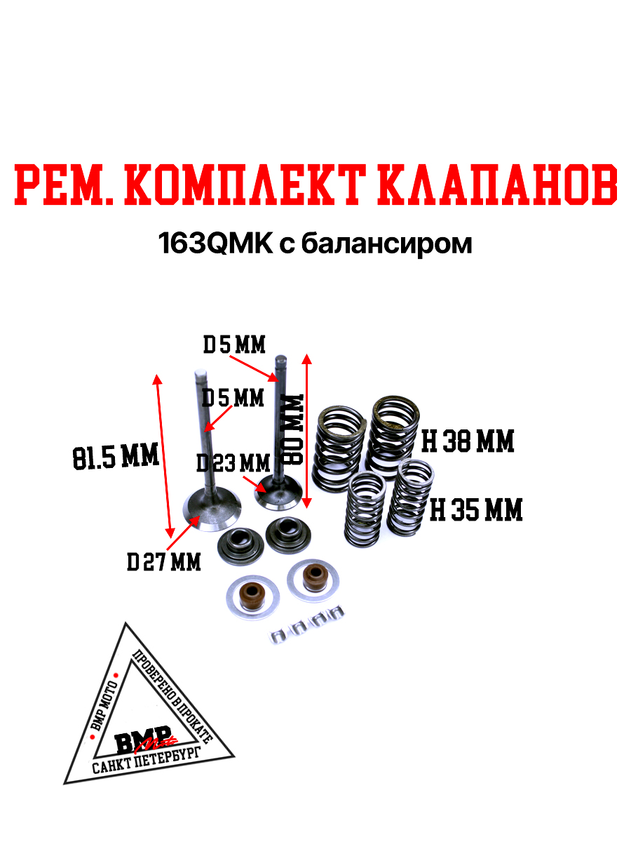 Рем. комплект клапанов 163QMK с балансиром