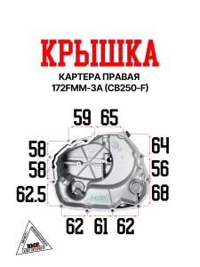 Крышка картера правая 
172FMM-3A (CB250-F)