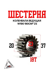 Шестерня коленвала ведущая W190 190см3 ZS