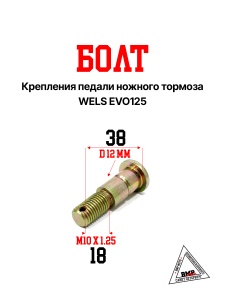 Болт крепления педали ножного тормоза WELS EVO125