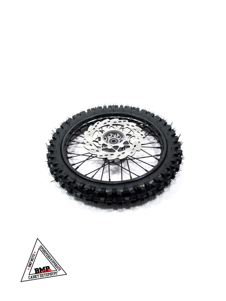 Обод 14" передний сталь с резиной 60/100-14" (d15mm, торм. диск 220мм) черный
