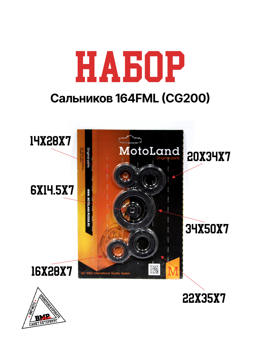 Набор сальников 164FML (CG200)