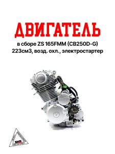 Двигатель в сборе ZS 165FMM (CB250D-G) 223см3, возд. охл., электростартер