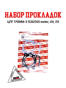 Набор прокладок ЦПГ 170MM-2 (CB250) water, 4V, ZS