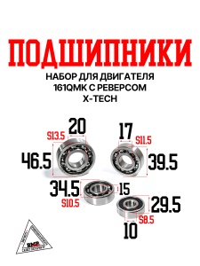 Набор подшипников для двигателя 161QMK c реверсом X-Tech