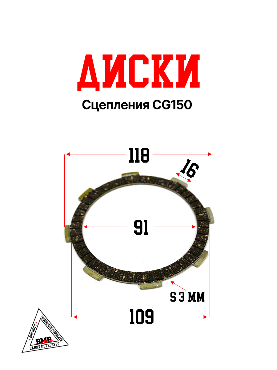 Диски сцепления CG150