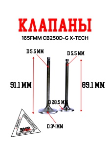 Клапаны 165FMM CB250D-G BMP-moto