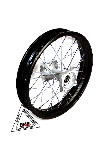 Обод задний 14&quot; (1,85-R14 d=15mm) сталь/черный 4x92x76/4x100x76 (звезда/диск)