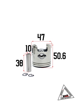 Цилиндро - поршневая группа 2T Yamaha JOG-70сс, 3KJ, D47.00мм с ГОЛОВКОЙ (SEE) (00004896)
