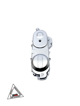 Крышка вариатора 4T GY6 50 (10 колесо, 139QMB, 8 болтов) серебро "TMMP" (K-6136)