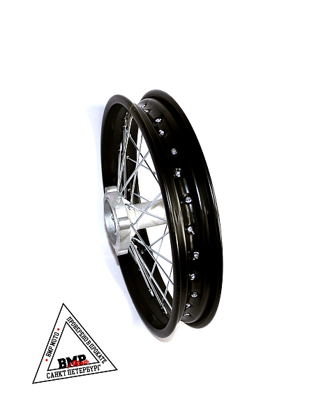Обод задний 14&quot; (1,85-R14 d=15mm) сталь/черный 4x92x76/4x100x76 (звезда/диск)