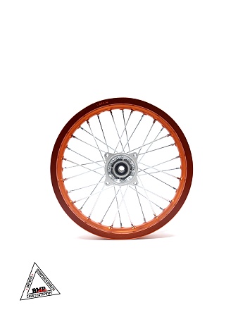 Обод задний 14" (1,85-R14 d=15mm) алюминий/оранжевый (4x100x76/4x92x76) (диск/звезд)
