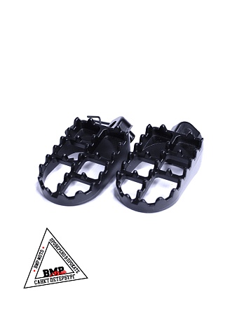 Подножки водителя для питбайка пара (черн/сер)