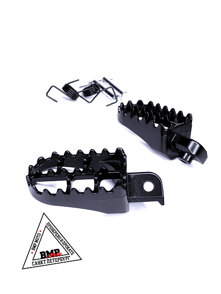 Подножки водителя для питбайка пара (черн/сер)