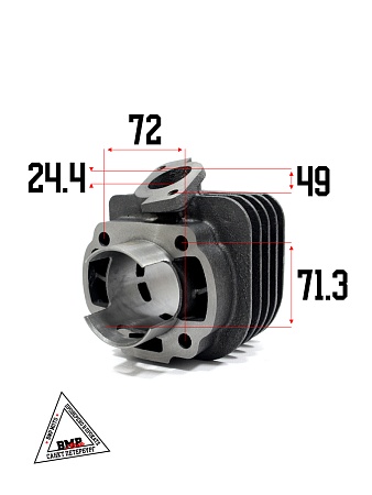 Цилиндро - поршневая группа 2T Yamaha JOG-70сс, 3KJ, D47.00мм с ГОЛОВКОЙ (SEE) (00004896)