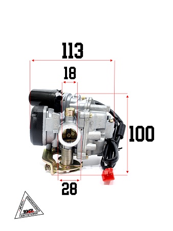 Карбюратор 4T GY6- 50/60cc, 139QMB (PD16) пласт. крышка (KEIHIN) (05528)
