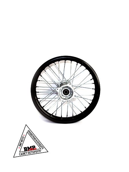 Обод задний 14&quot; (1,85-R14 d=15mm) сталь/черный 4x92x76/4x100x76 (звезда/диск)