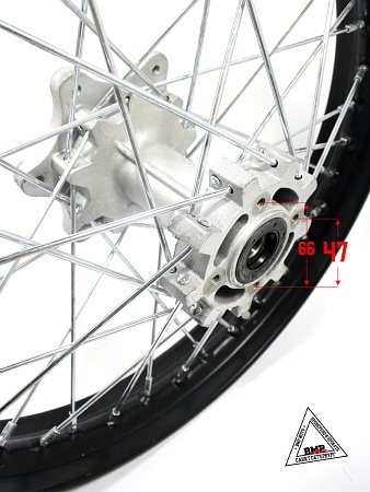 Обод задний 17" (1,85-R17 d=15mm) сталь/черный (6x128x68/4x65.5x50) (звезда/диск)