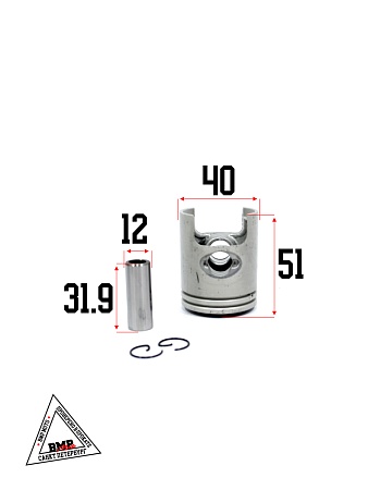 Цилиндро - поршневая группа 2T Honda DIO-ZX50сс, AF34/35, D40.00мм (SEE) (00000033)