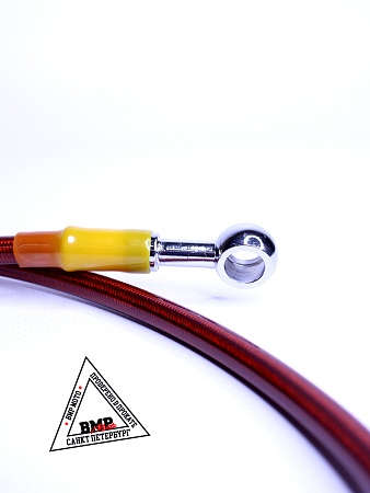 Шланг гидравлический тормозной (армированный) L=1000 d=10мм красный 