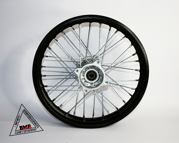Обод задний 14&quot; (1,85-R14 d=15mm) сталь/черный 4x92x76/4x100x76 (звезда/диск)