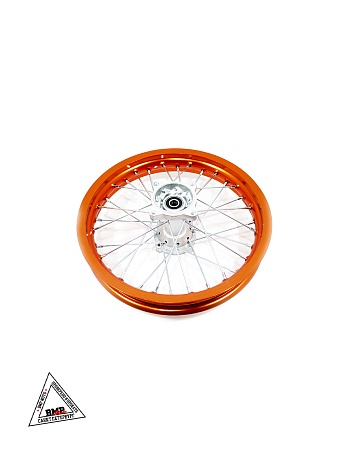 Обод задний 14" (1,85-R14 d=15mm) алюминий/оранжевый (4x100x76/4x92x76) (диск/звезд)