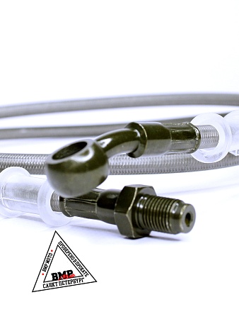 Шланг гидравлический тормозной переднй L=1100мм (штуцер с резьбой) 