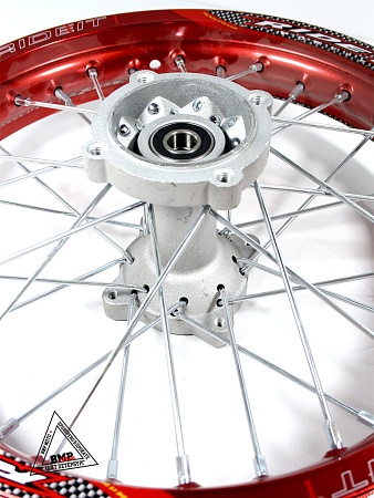 Обод задний 14" (1,85-R14 d=15мм) алюминий/красный