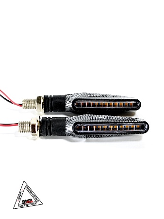 Поворот LED CH-1040 карбон светодиодные (компл 2шт.) бегущие огни