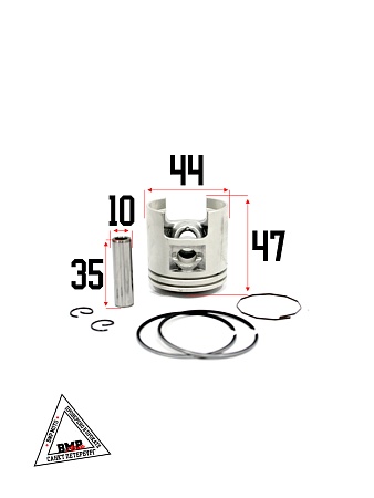 Цилиндро - поршневая группа 2T Suzuki Let's-65cc, D44.00мм (SEE) (00005575)