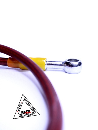 Шланг гидравлический тормозной (армированный) L=1100 d=10мм красный (11838)