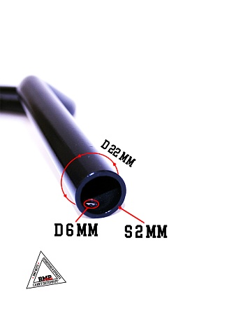 Руль 22мм #4 с перекладиной черный глянцевый