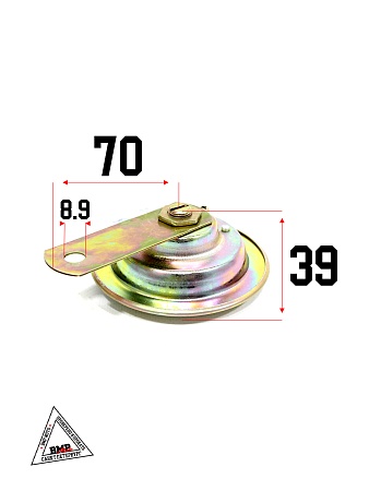 Сигнал звуковой, метал., D-90мм, 12В/3.0А/105-118Дб; Мото (08985)