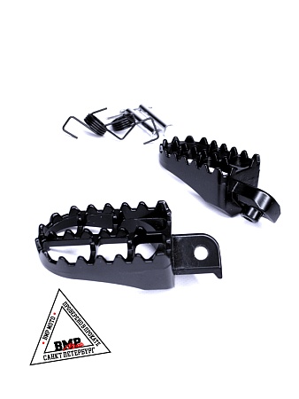 Подножки водителя для питбайка пара (черн/сер)