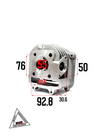 Головка цилиндра в сборе 4T 125cc 152QMI 52,40мм; GY6-125 (TMMP) (клапана, р/вал, коромысла, крышка)