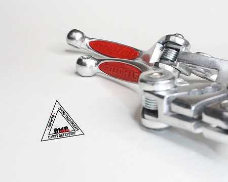 Рычаги тормоз + сцепления складные c силиконовыми накладками в сборе питбайк / мотоцикл / Красные