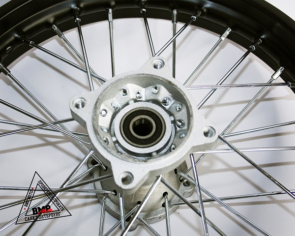 Обод задний 14&quot; (1,85-R14 d=15mm) сталь/черный 4x92x76/4x100x76 (звезда/диск)