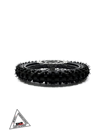 Обод 14&quot; передний сталь с резиной 60/100-14&quot; (d15mm, торм. диск 220мм) черный