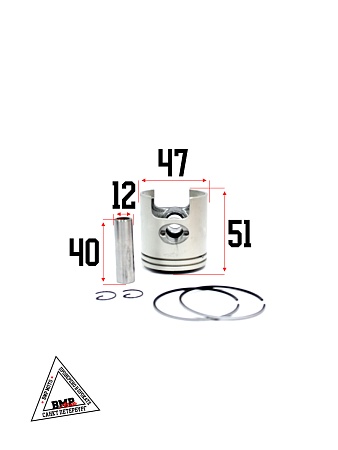 Цилиндро - поршневая группа 2T Honda DIO-ZX70cc, AF34/35, D47.00мм с ГОЛОВКОЙ (SEE) (00005567)