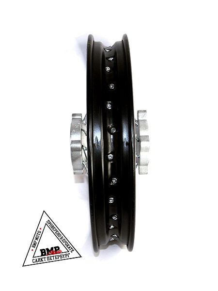 Обод задний 14&quot; (1,85-R14 d=15mm) сталь/черный 4x92x76/4x100x76 (звезда/диск)