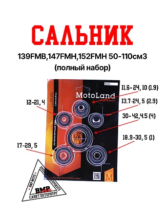 Сальник 139FMB,147FMH,152FMH 50-110см3 (полный набор)