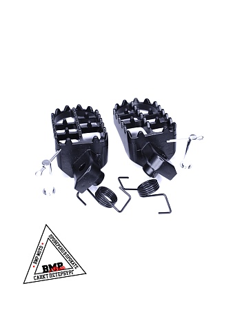 Подножки водителя для питбайка пара (черн/сер)