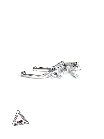 Рычаги тормоз + сцепления складные c силиконовыми накладками в сборе питбайк / мотоцикл / Красные