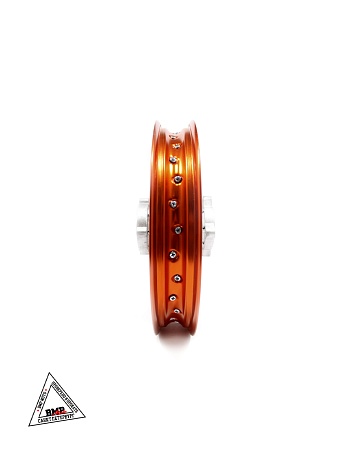 Обод задний 14" (1,85-R14 d=15mm) алюминий/оранжевый (4x100x76/4x92x76) (диск/звезд)